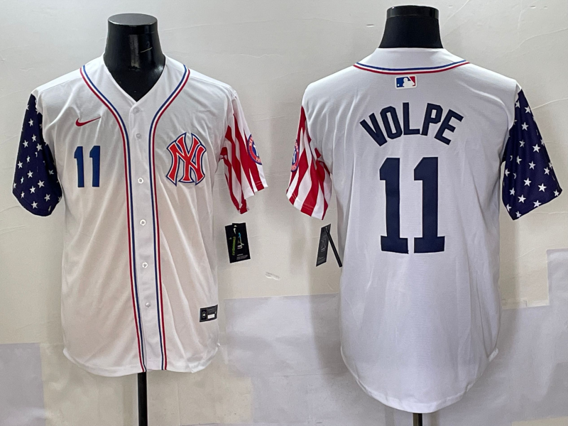 Men 2025  MLB New York Yankees #11 Volpe white jersey style 3